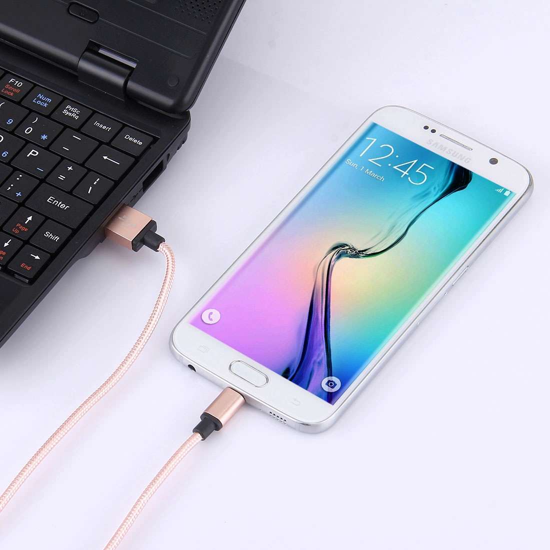 1m Woven Style Metal Head 58 Cores Micro USB to USB 2.0 Data / Charger Cable