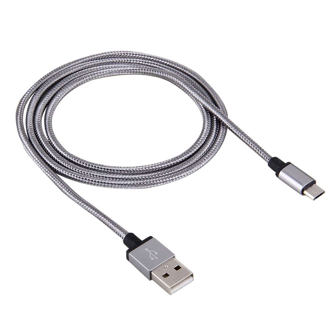1m Woven Style Metal Head 58 Cores Micro USB to USB 2.0 Data / Charger Cable