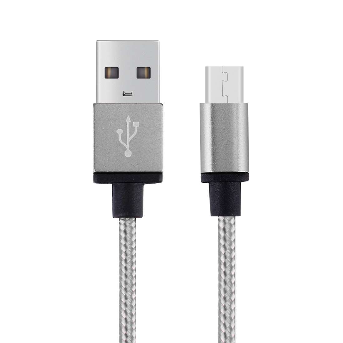 1m Woven Style Metal Head 58 Cores Micro USB to USB 2.0 Data / Charger Cable