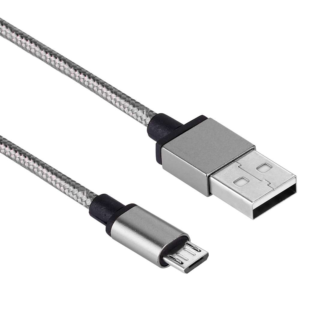 1m Woven Style Metal Head 58 Cores Micro USB to USB 2.0 Data / Charger Cable