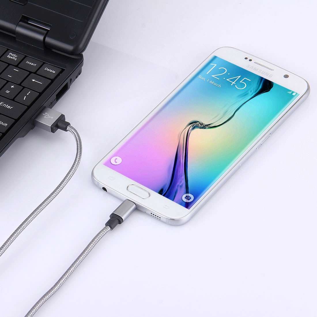 1m Woven Style Metal Head 58 Cores Micro USB to USB 2.0 Data / Charger Cable