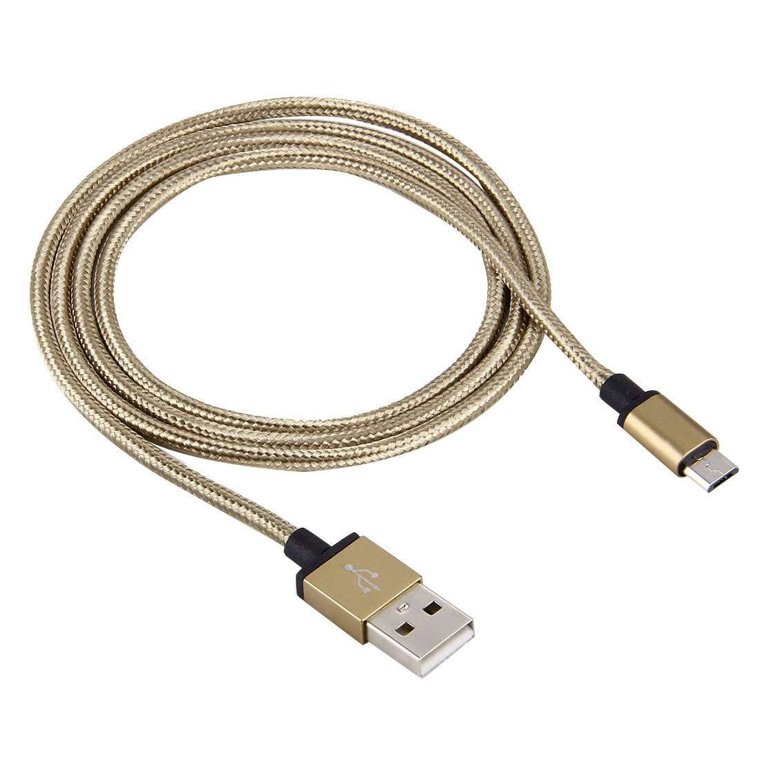 1m Woven Style Metal Head 58 Cores Micro USB to USB 2.0 Data / Charger Cable