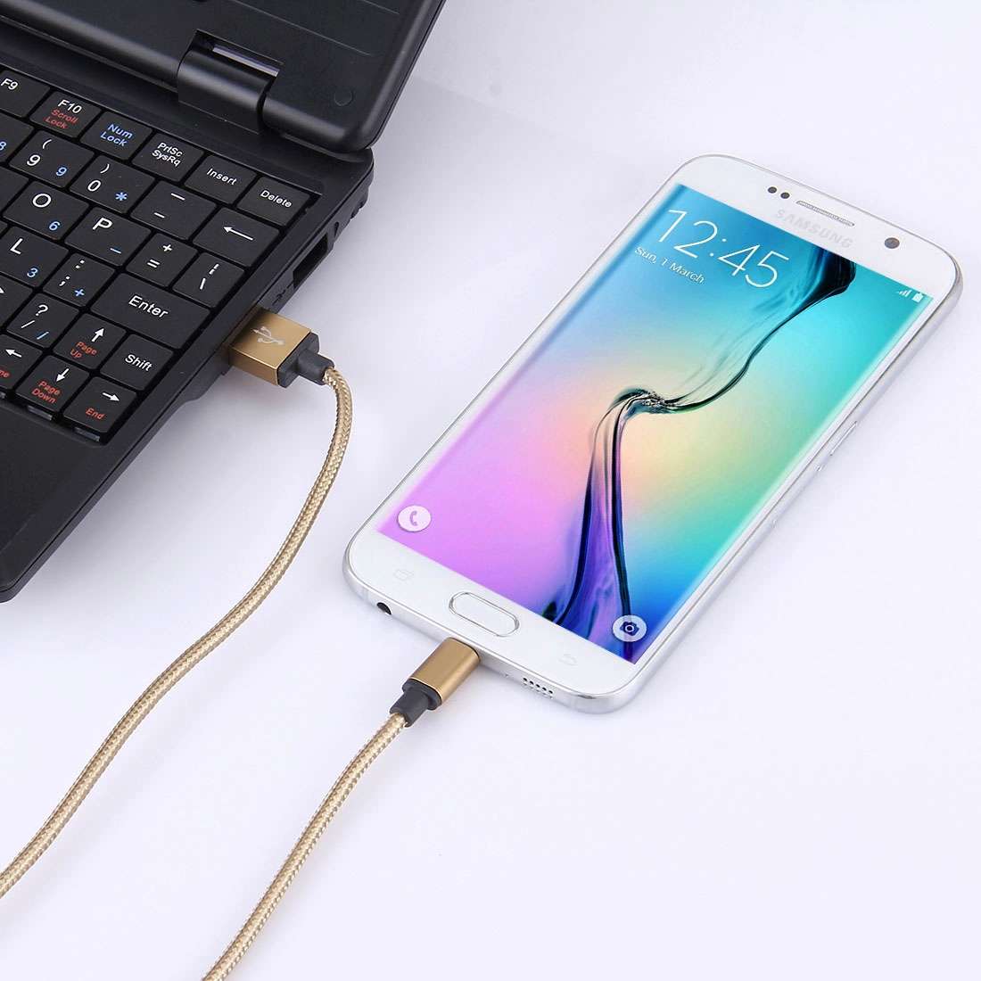 1m Woven Style Metal Head 58 Cores Micro USB to USB 2.0 Data / Charger Cable