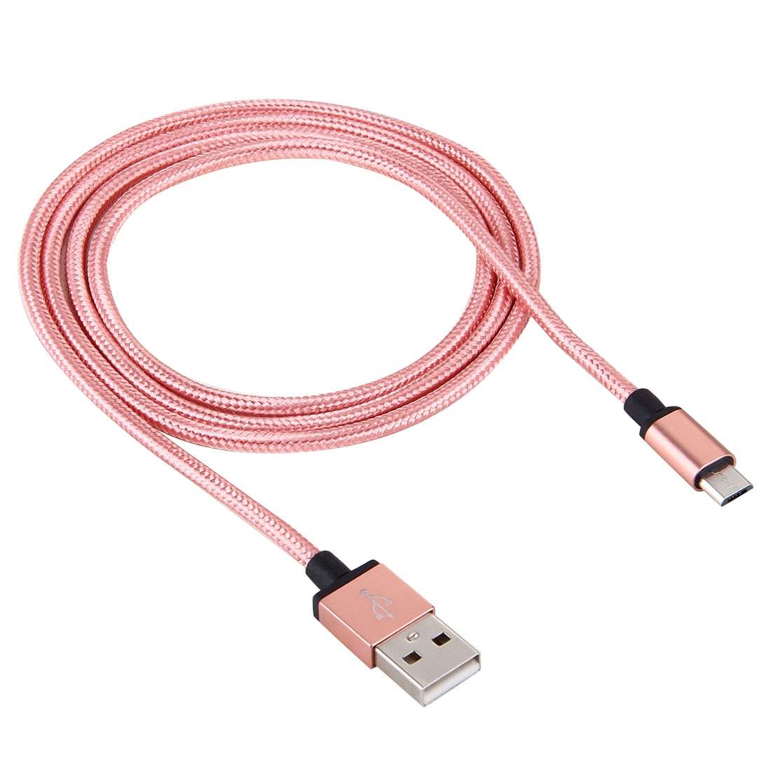 1m Woven Style Metal Head 58 Cores Micro USB to USB 2.0 Data / Charger Cable for Sam ... (Magenta)