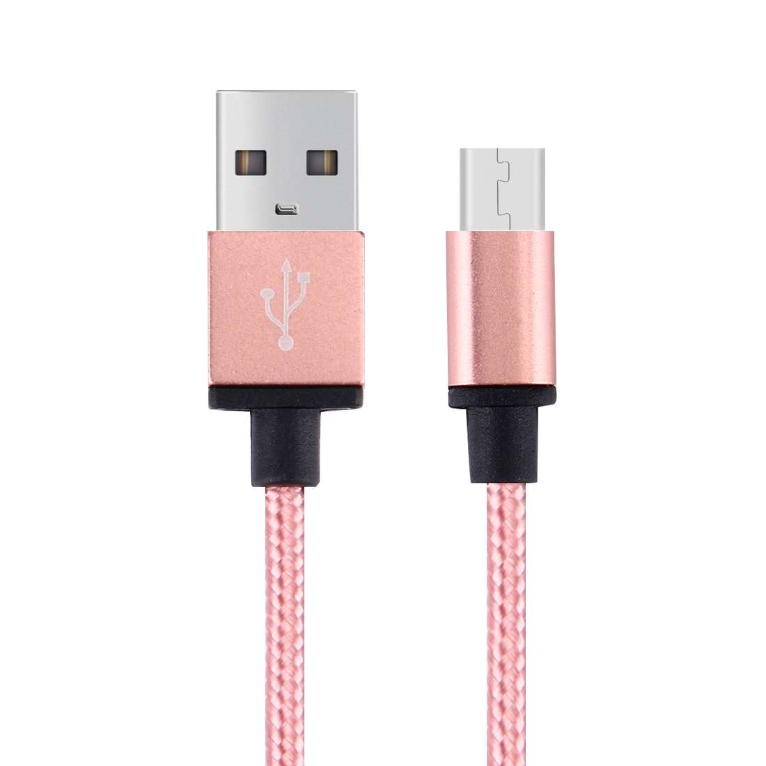 1m Woven Style Metal Head 58 Cores Micro USB to USB 2.0 Data / Charger Cable for Sam ... (Magenta)