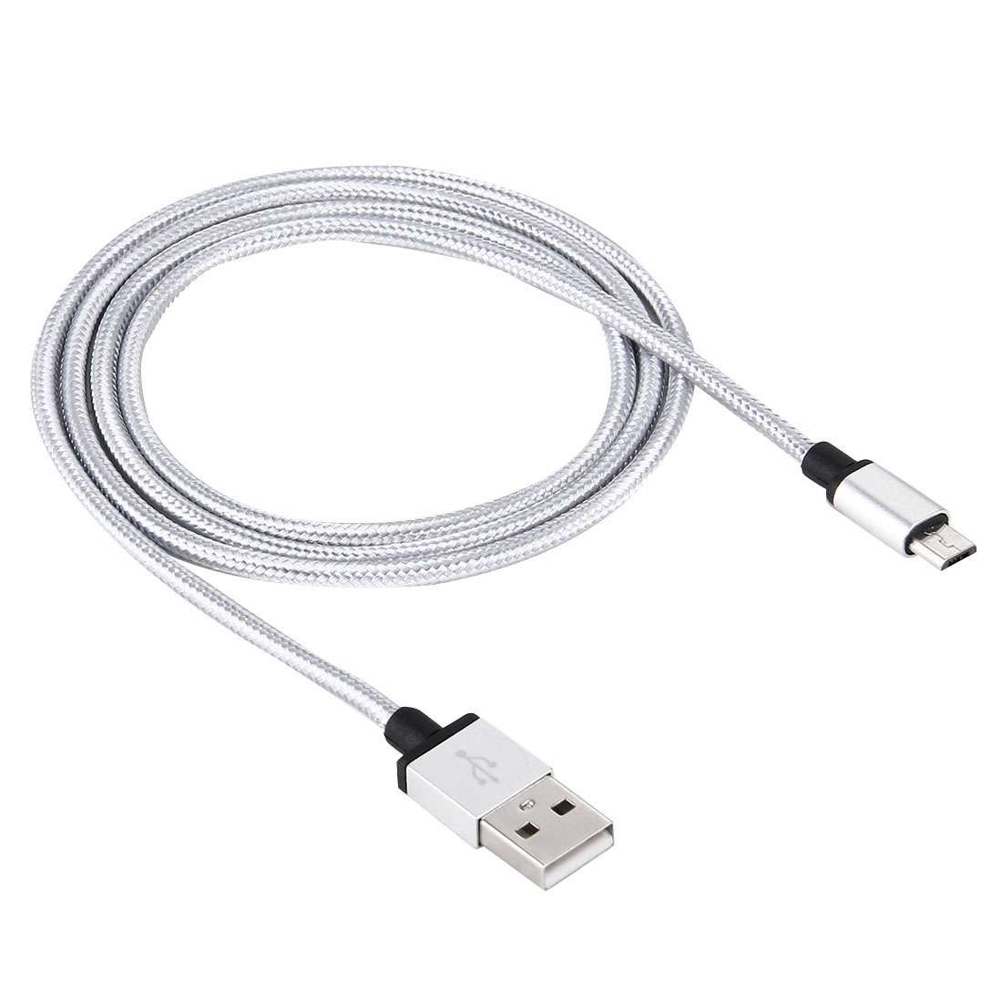 1m Woven Style Metal Head 58 Cores Micro USB to USB 2.0 Data / Charger Cable