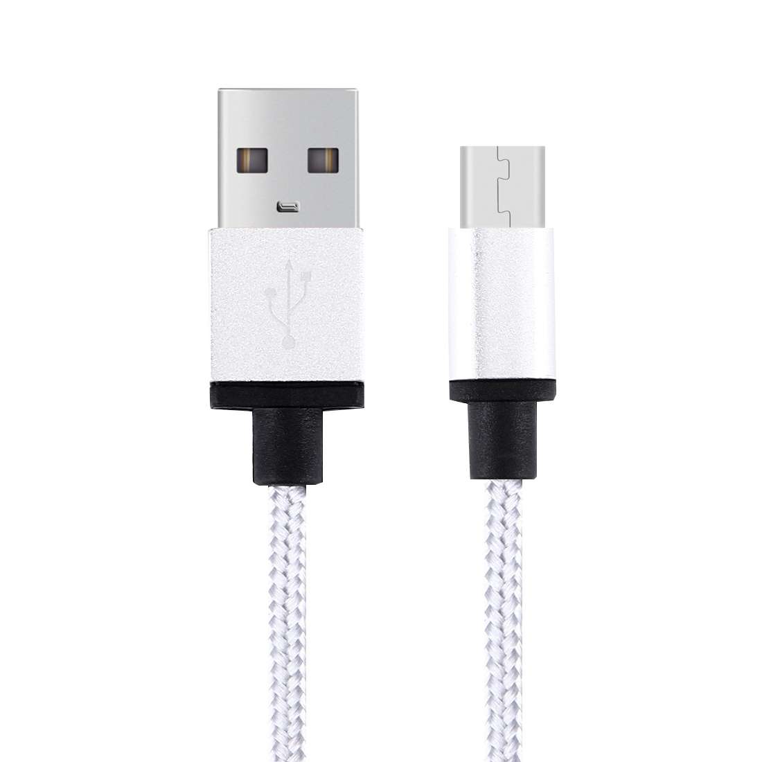 1m Woven Style Metal Head 58 Cores Micro USB to USB 2.0 Data / Charger Cable