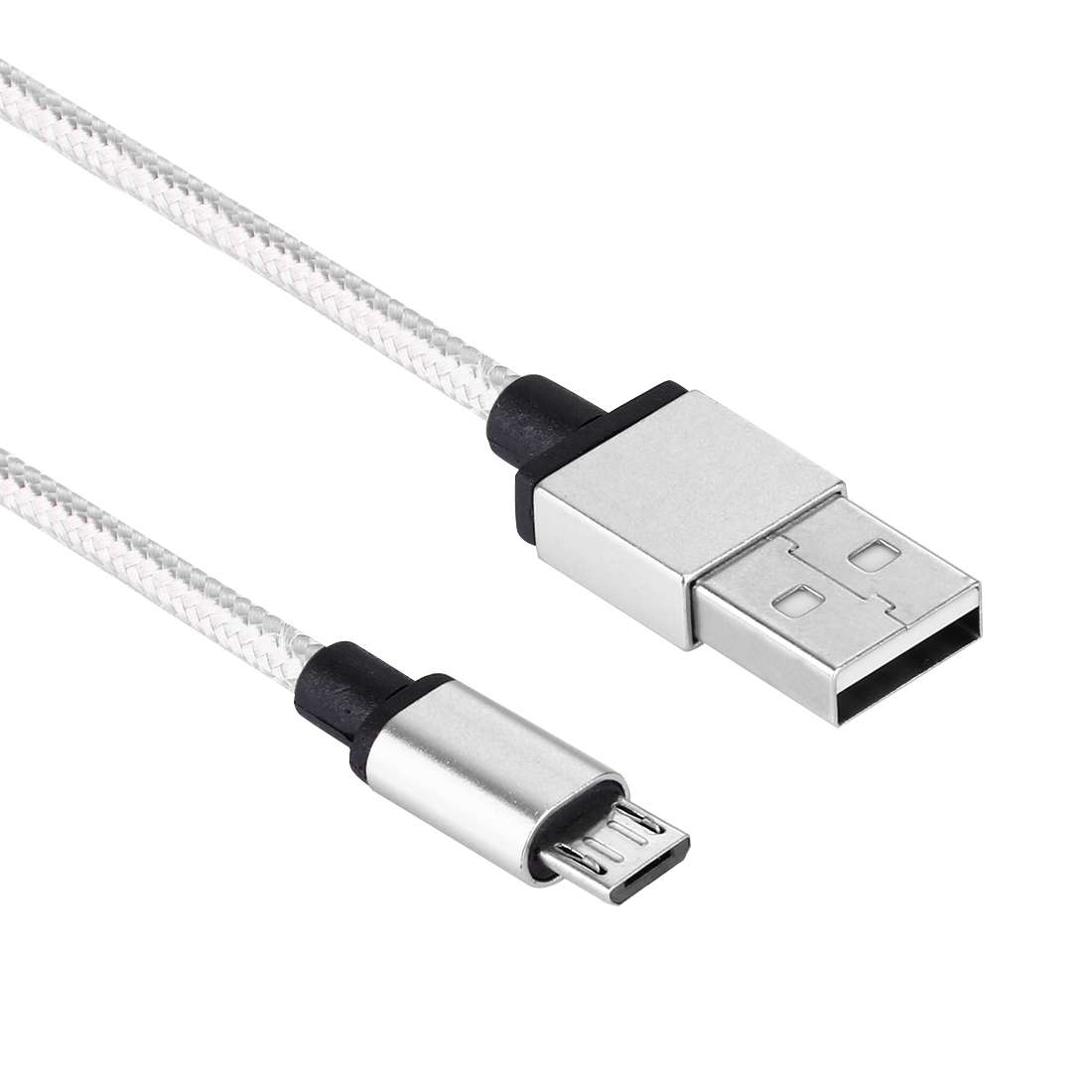 1m Woven Style Metal Head 58 Cores Micro USB to USB 2.0 Data / Charger Cable