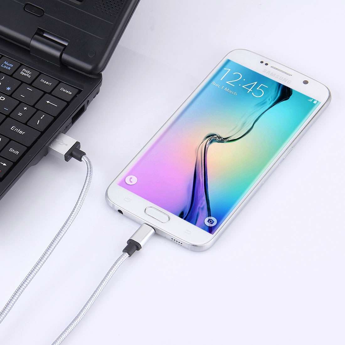 1m Woven Style Metal Head 58 Cores Micro USB to USB 2.0 Data / Charger Cable