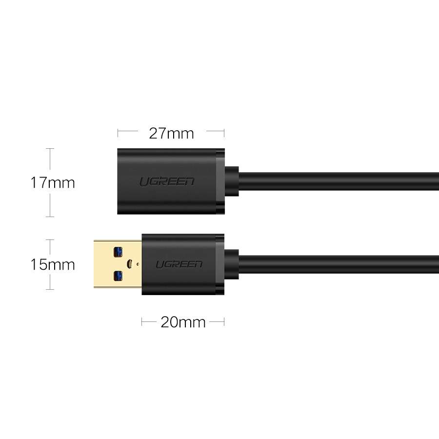 Ugreen 1m USB 3.0 Male to Female Data Sync Super Speed Transmission Extension Cord Cable