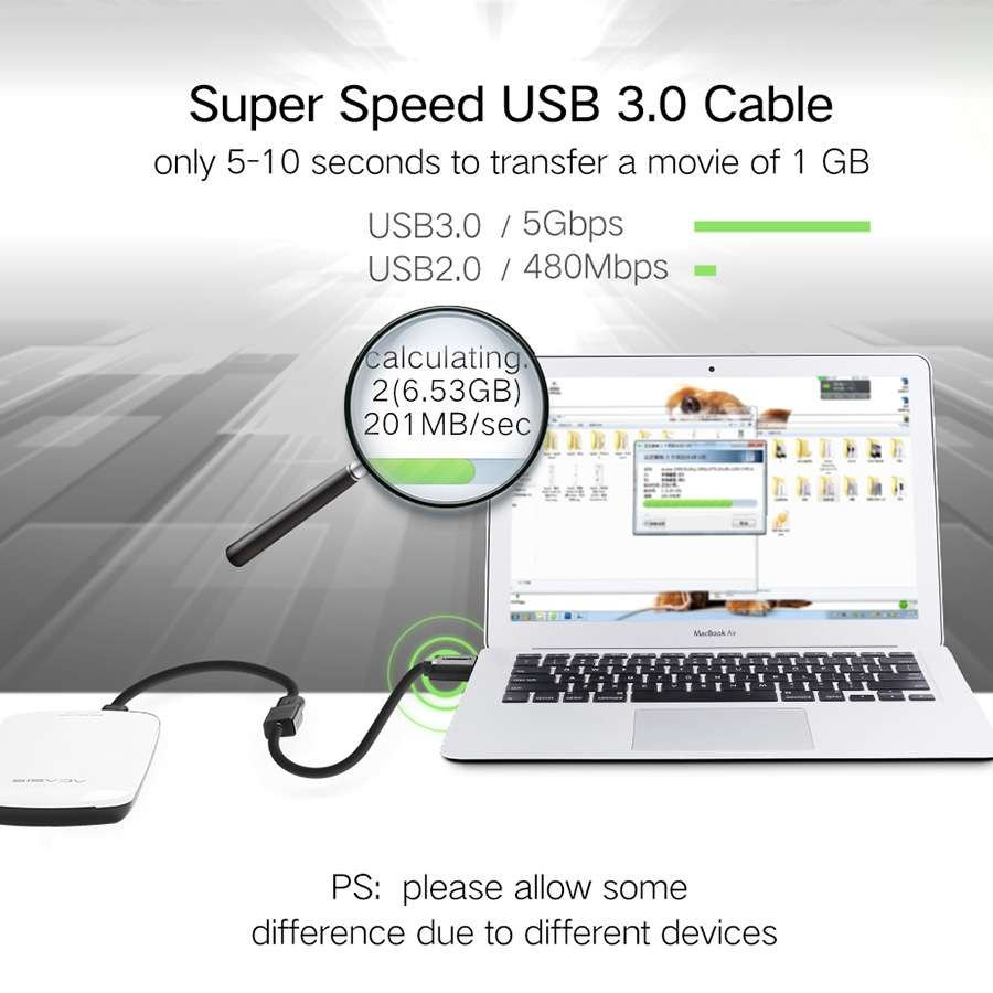 Ugreen 1m USB 3.0 Male to Female Data Sync Super Speed Transmission Extension Cord Cable