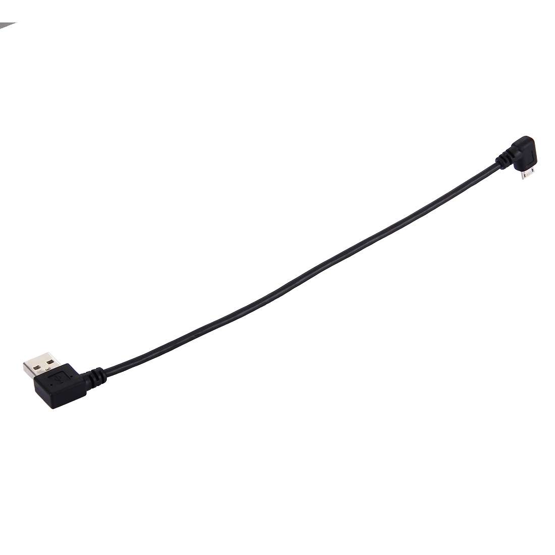 20cm USB 2.0 Male Bent Right Turn Reversion 90 Degrees to Micro USB Male Bent Data Charging Cable