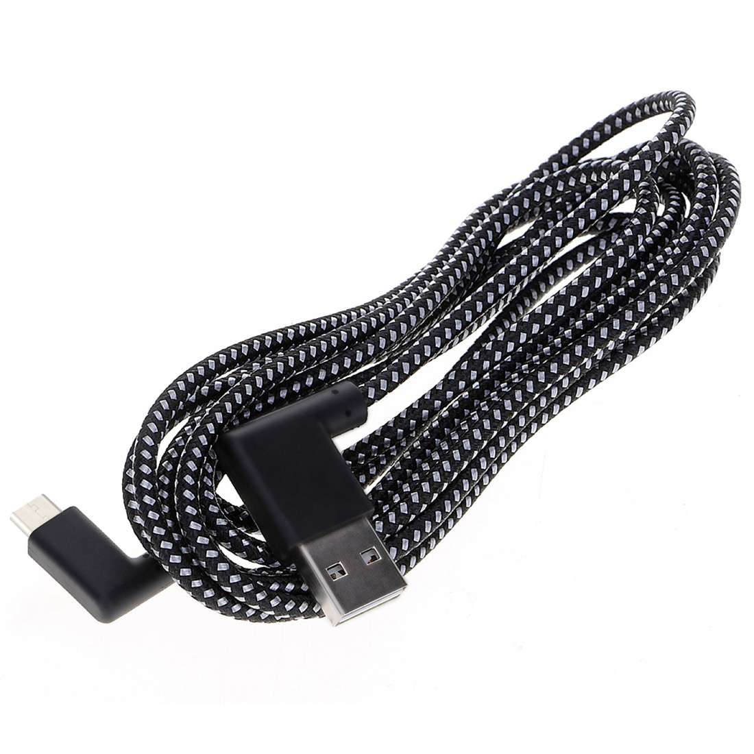 2m 2A USB to USB-C / Type-C Nylon Weave Style Double Elbow Data Sync Charging Cable