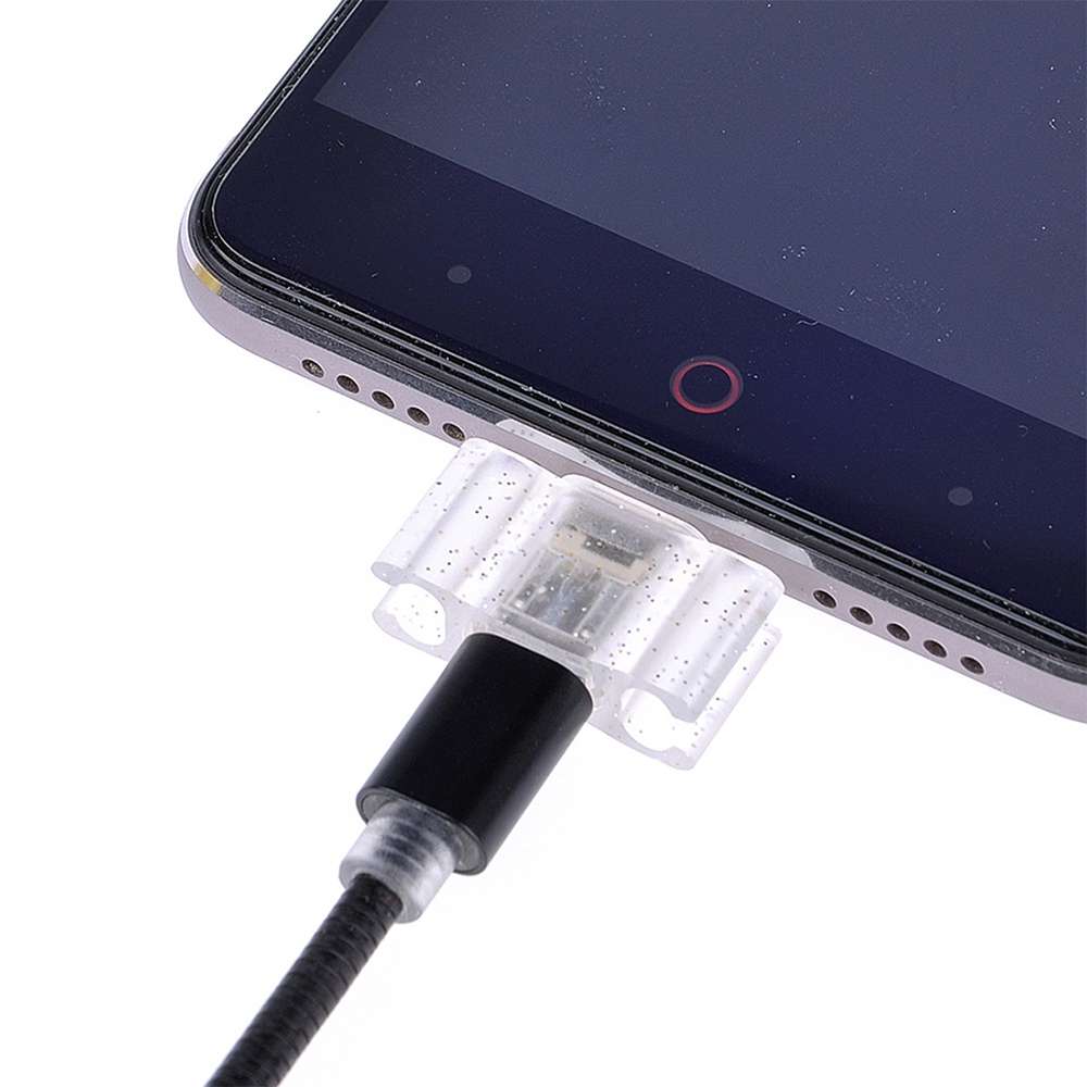 24cm 2A Micro USB + USB-C / Type-C to USB Flexible Data Charging Cable(Silver)