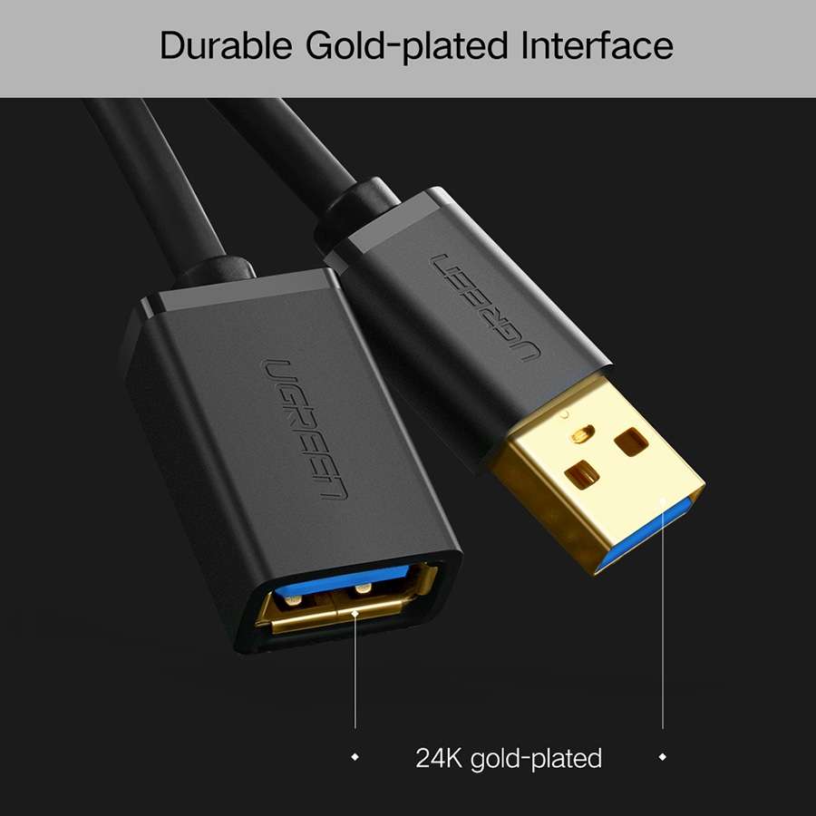 Ugreen 2m USB 3.0 Male to Female Data Sync Super Speed Transmission Extension Cord Cable