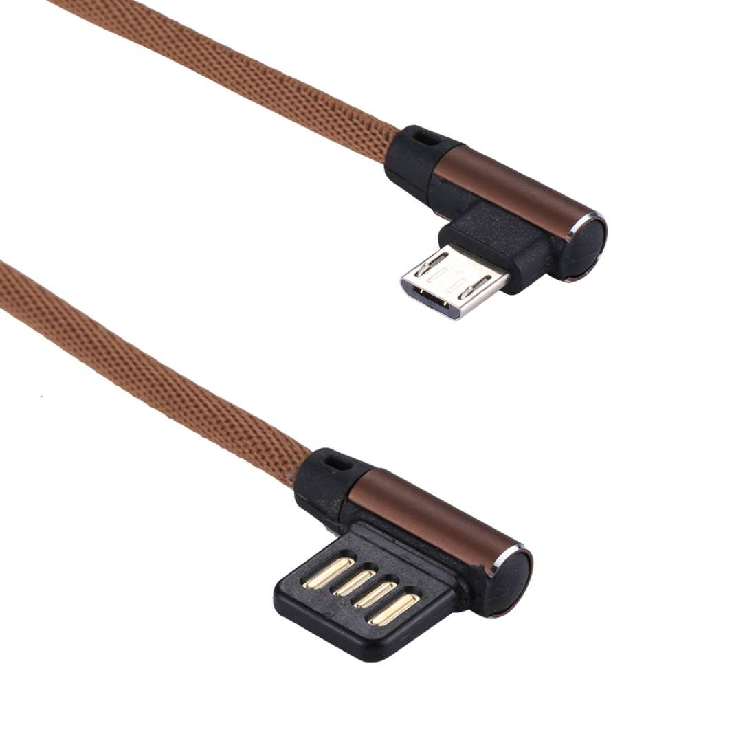 1m 2.4A Output USB to Micro USB Double Elbow Design Nylon Weave Style Data Sync Charging Cable