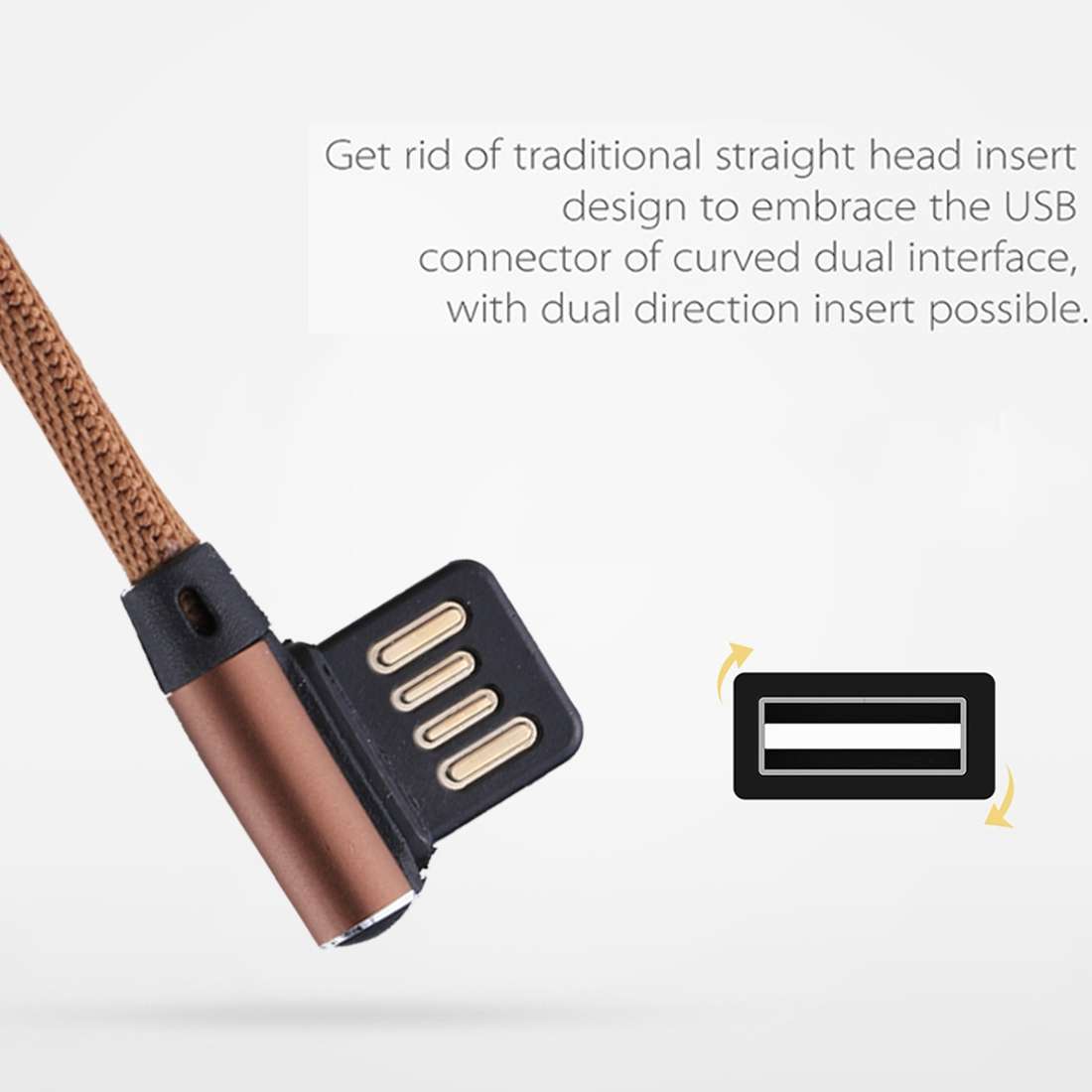 1m 2.4A Output USB to Micro USB Double Elbow Design Nylon Weave Style Data Sync Charging Cable