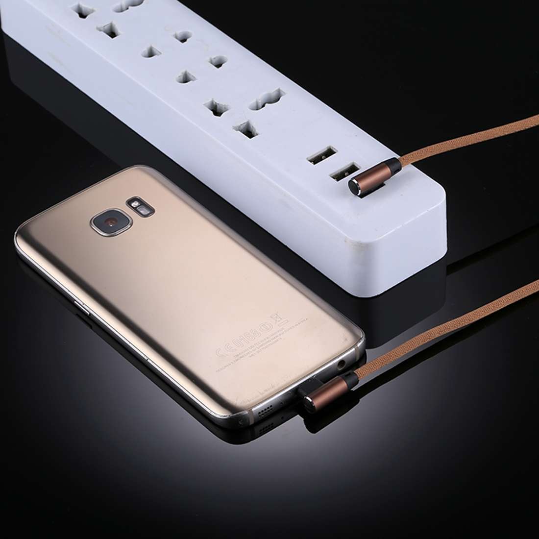 1m 2.4A Output USB to Micro USB Double Elbow Design Nylon Weave Style Data Sync Charging Cable