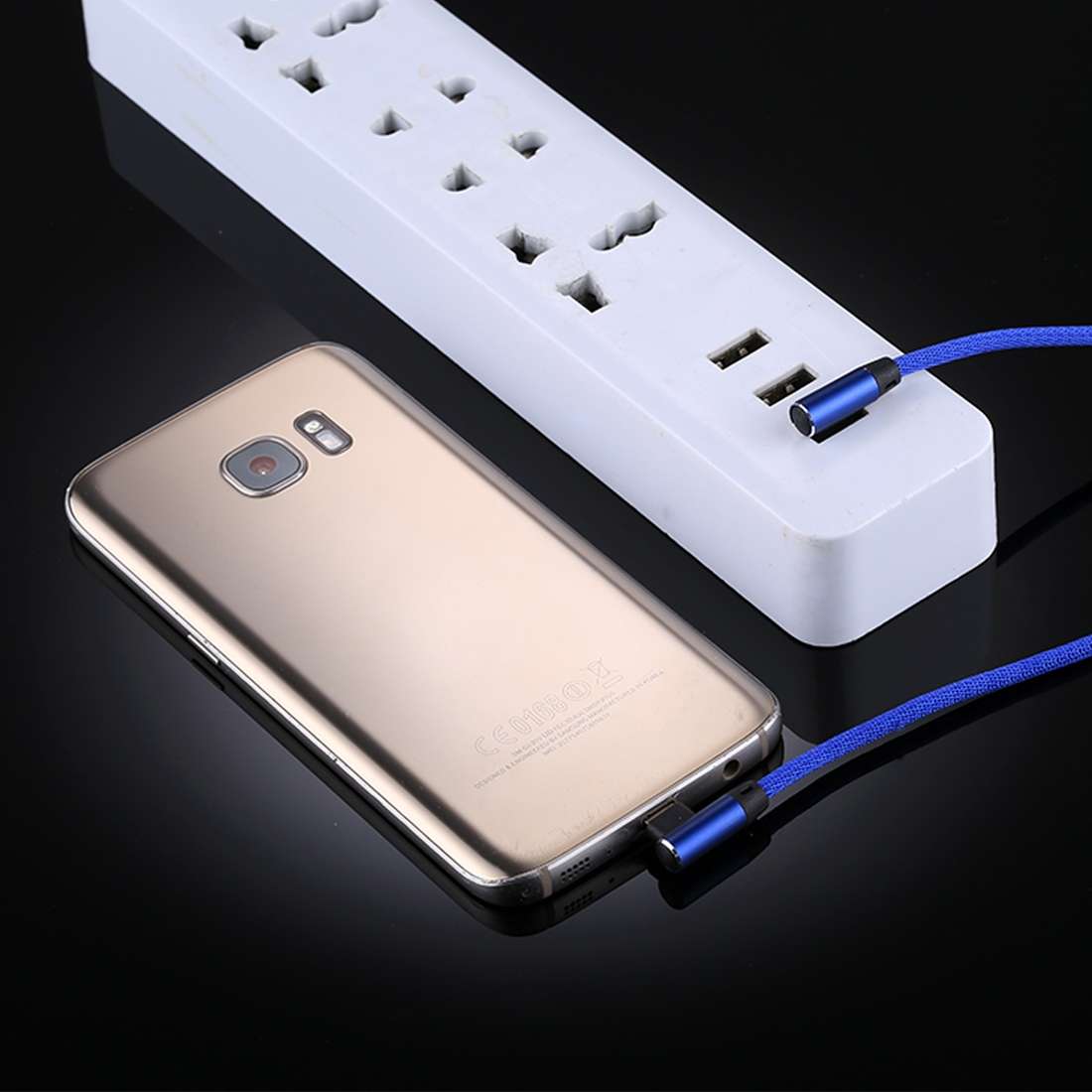 1m 2.4A Output USB to Micro USB Double Elbow Design Nylon Weave Style Data Sync Charging Cable