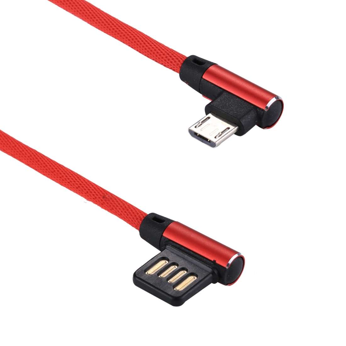 1m 2.4A Output USB to Micro USB Double Elbow Design Nylon Weave Style Data Sync Charging Cable