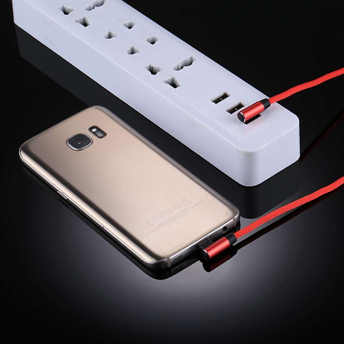 1m 2.4A Output USB to Micro USB Double Elbow Design Nylon Weave Style Data Sync Charging Cable