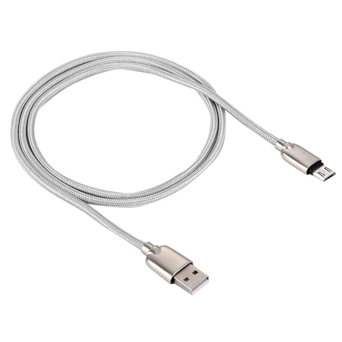1M Woven Style Metal Head 108 Copper Cores Micro USB to USB Data Sync Charging Cable