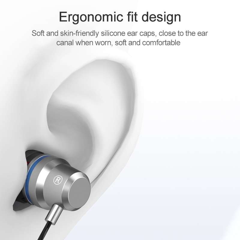 USB-C / Type-C Interface In Ear Wired Mega Bass Earphone with Mic (Black)