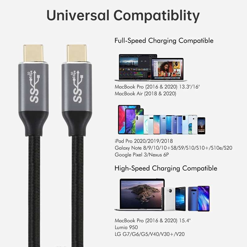 USB-C / Type-C Male to USB-C / Type-C Male Transmission Data Charging Cable, Cable Length: 2m