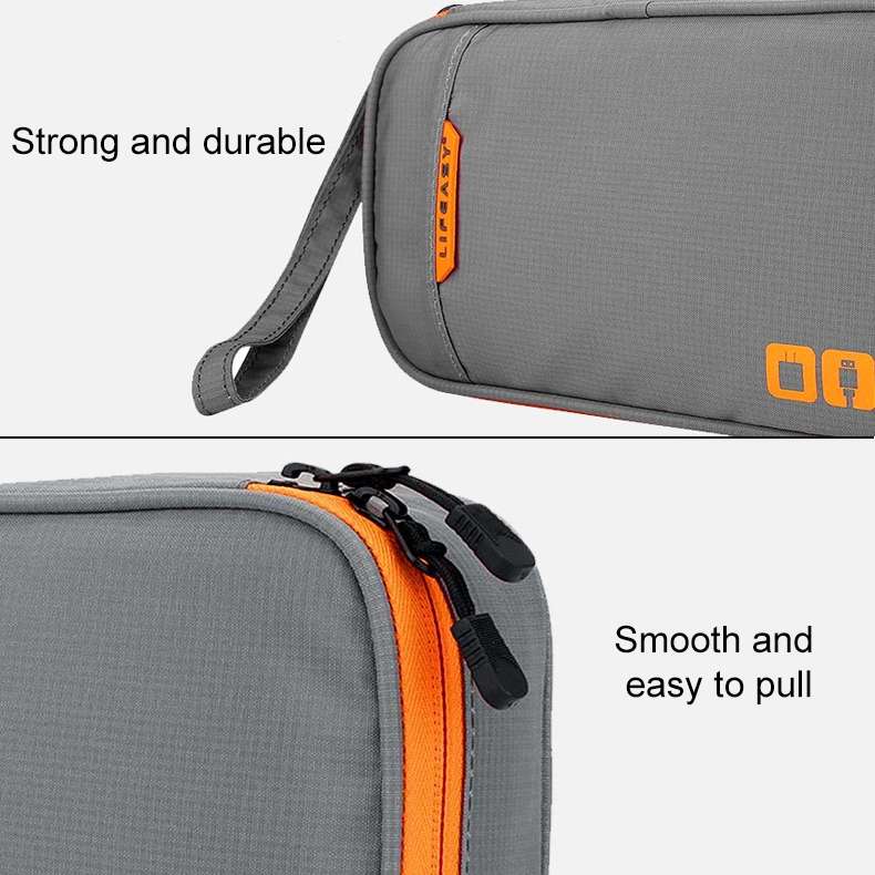 Multi-functional Headphone Charger Data Cable Storage Bag Portable Power Pack, Size: L ... (Black)