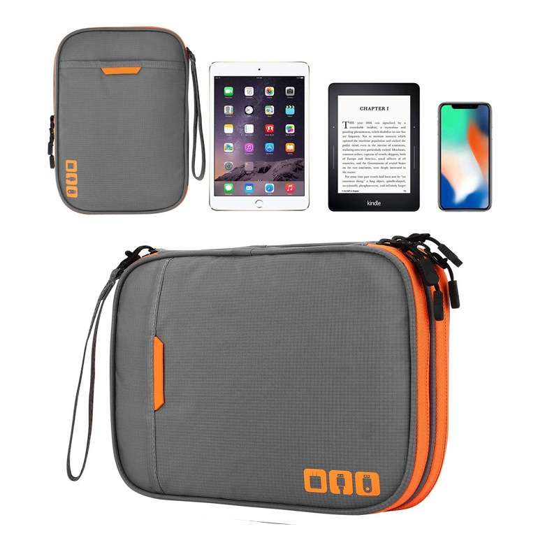 Multi-functional Headphone Charger Data Cable Storage Bag Portable Power Pack, Size:M ... (Black)