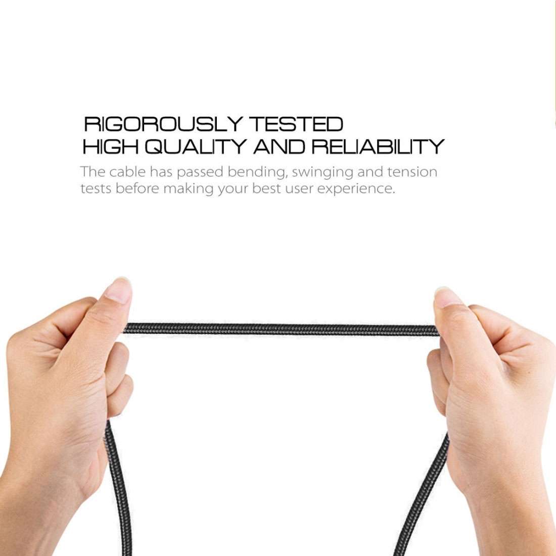 1m 2A Output USB to Micro USB Nylon Weave Style Data Sync Charging Cable