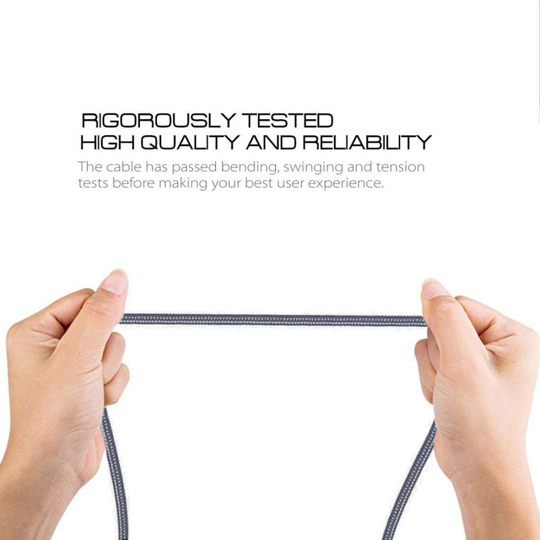 1m 2A Output USB to Micro USB Nylon Weave Style Data Sync Charging Cable