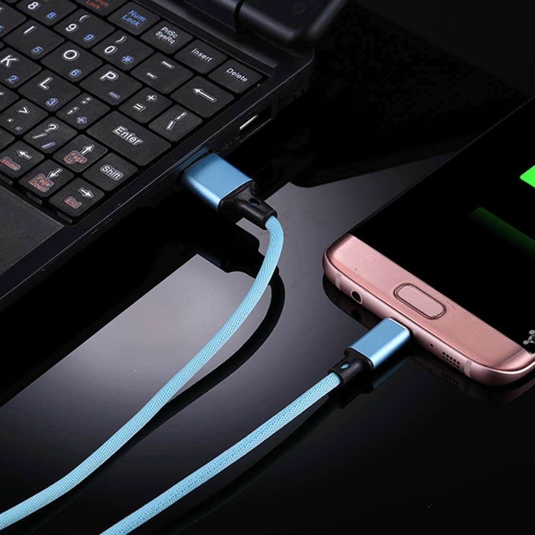 1m 2A Output USB to Micro USB Nylon Weave Style Data Sync Charging Cable
