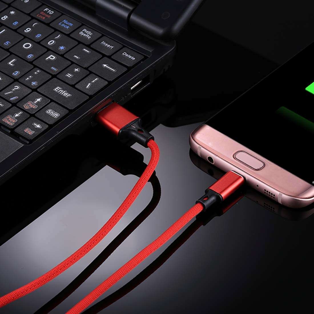 1m 2A Output USB to Micro USB Nylon Weave Style Data Sync Charging Cable
