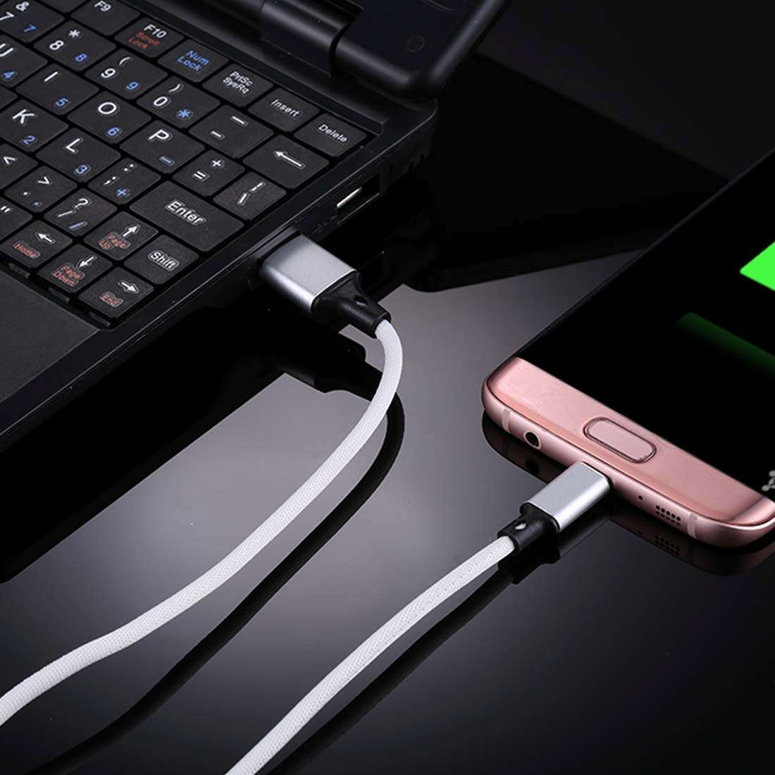 1m 2A Output USB to Micro USB Nylon Weave Style Data Sync Charging Cable