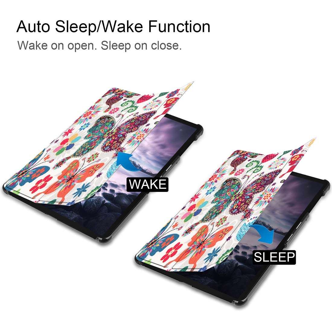 Colorful Butterflies Pattern Horizontal Flip PU Leather Case for Galaxy Tab A 10.5 / T595 & T590,