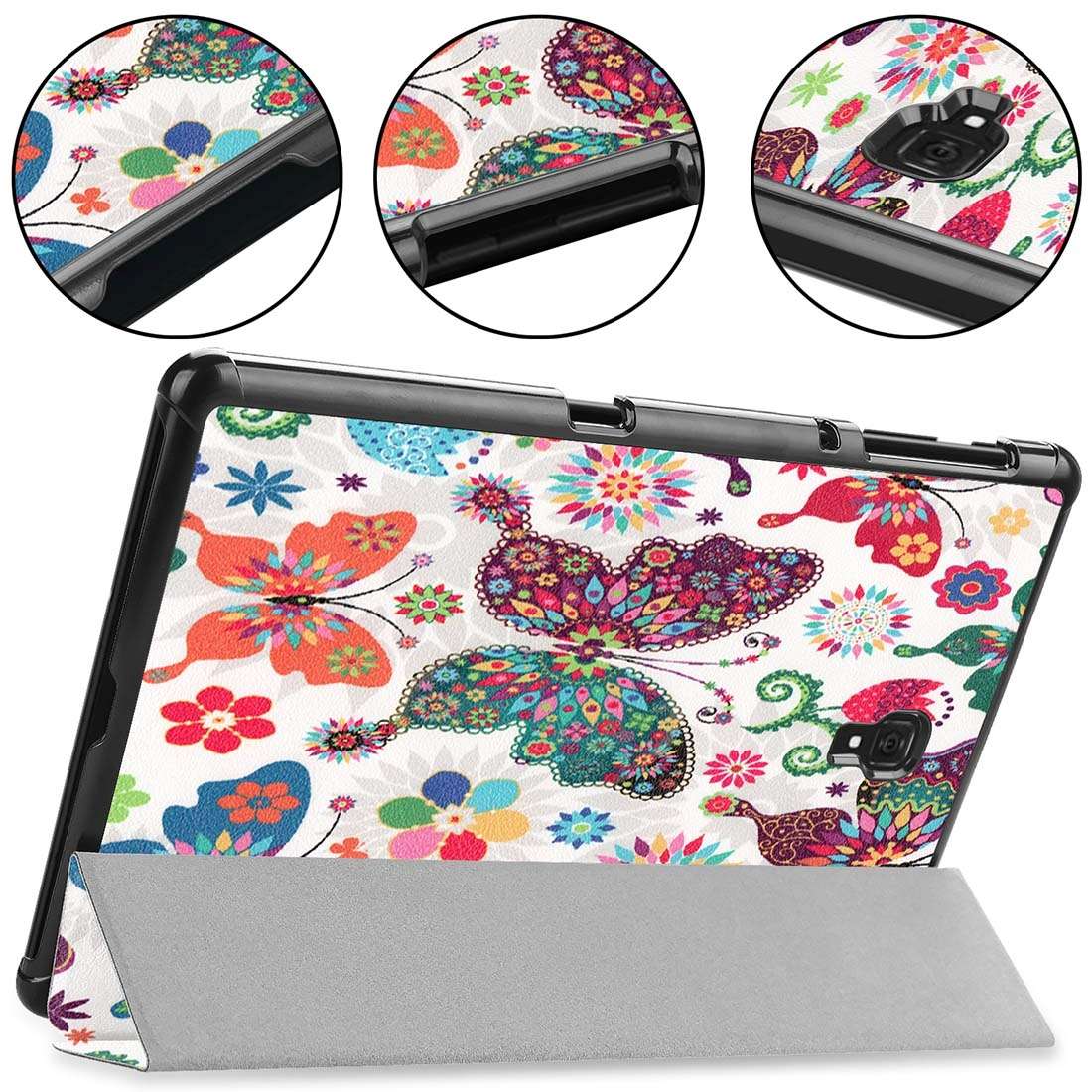 Colorful Butterflies Pattern Horizontal Flip PU Leather Case for Galaxy Tab A 10.5 / T595 & T590,