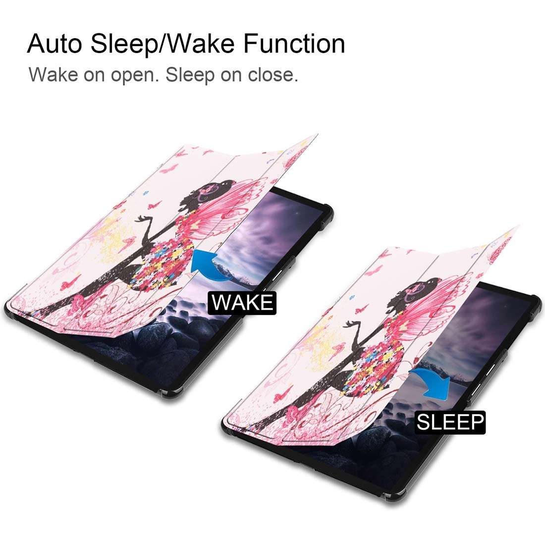 Butterfly Fairy Pattern Horizontal Flip PU Leather Case for Galaxy Tab A 10.5 / T595 & T590, with