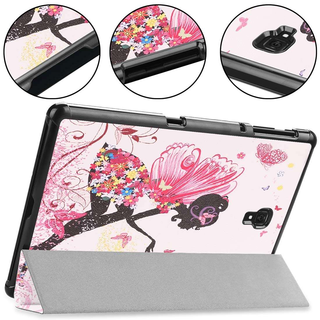Butterfly Fairy Pattern Horizontal Flip PU Leather Case for Galaxy Tab A 10.5 / T595 & T590, with