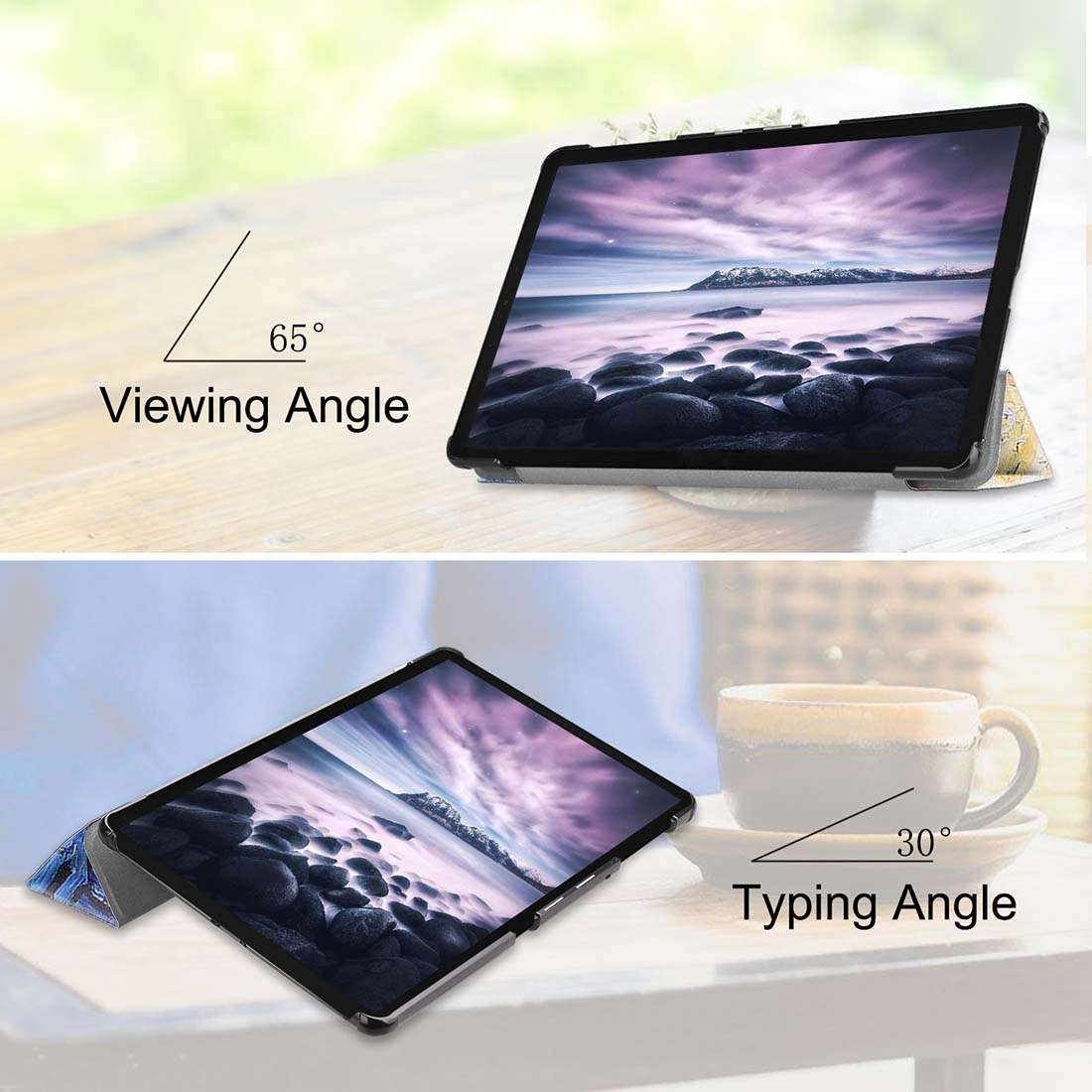 Starry Sky Pattern Horizontal Flip PU Leather Case for Galaxy Tab A 10.5 / T595 & T590, with Three
