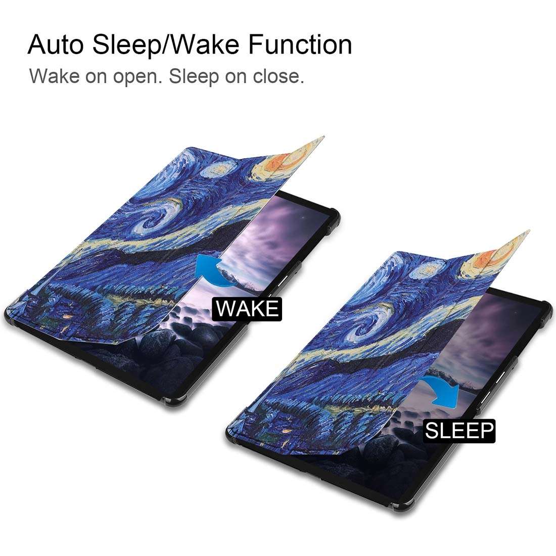 Starry Sky Pattern Horizontal Flip PU Leather Case for Galaxy Tab A 10.5 / T595 & T590, with Three