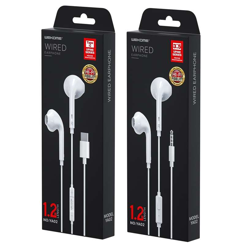 WK YA-02 Type-C In-Ear Wired Call Music Earphone, Length: 1.2m