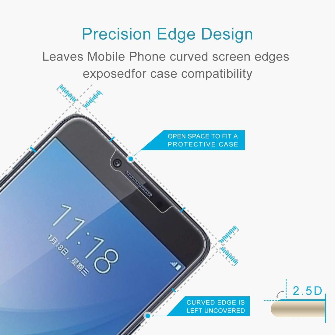 10 PCS 0.26mm 9H 2.5D Tempered Glass Film for Galaxy C7 Pro