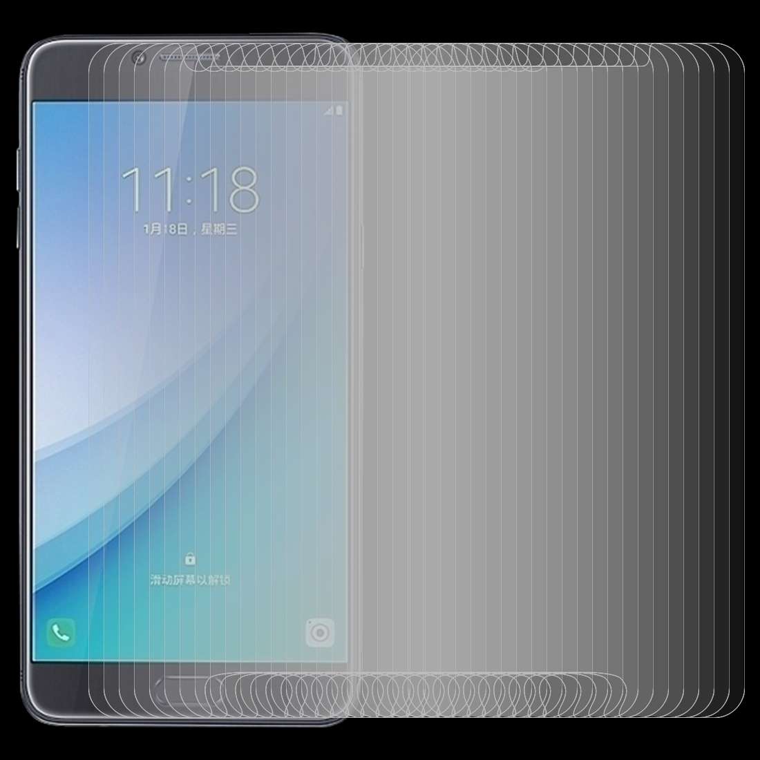 50 PCS 0.26mm 9H 2.5D Tempered Glass Film for Galaxy C7 Pro