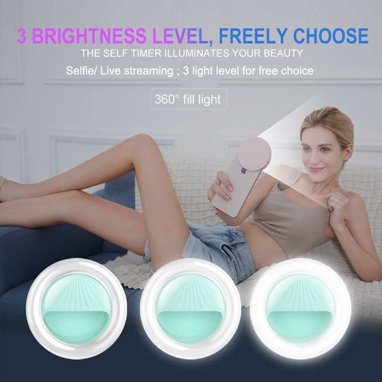 RK34 Rechargeable Beauty Selfie Light Selfie Clip Flash Fill Light (Pink)