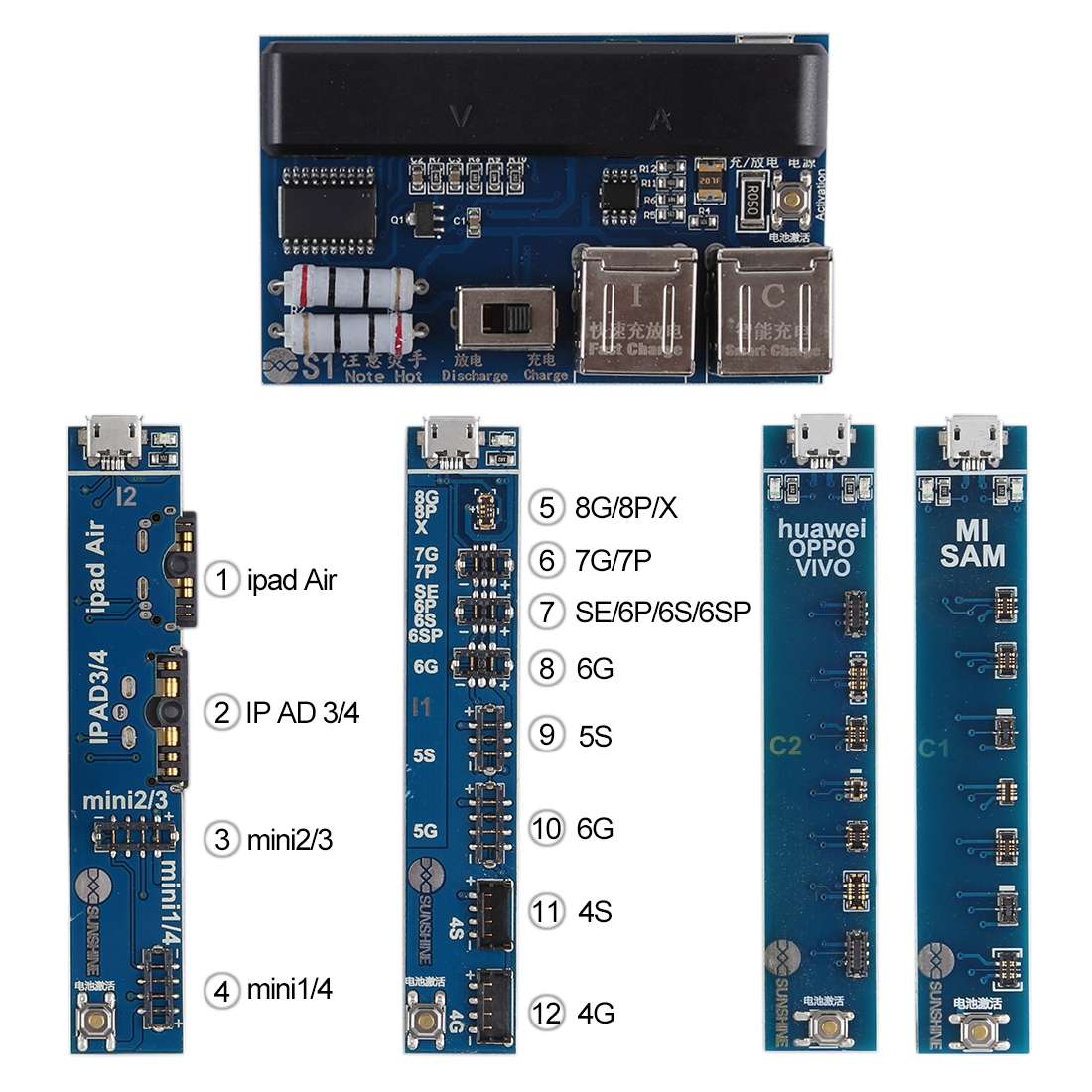 SS-909 Universal Charge Activation Board for iPhone X & 8 Plus & 8 & 7 Plus & 7 & 6s Plus & 6s & 6