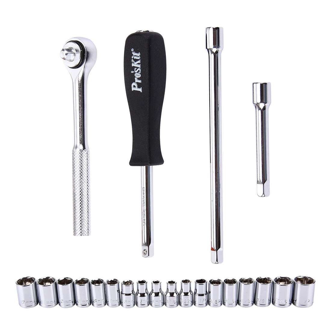 Proskit 8PK-SD016 23 PCS 1/4 inch Socket Head Screwdriver Set