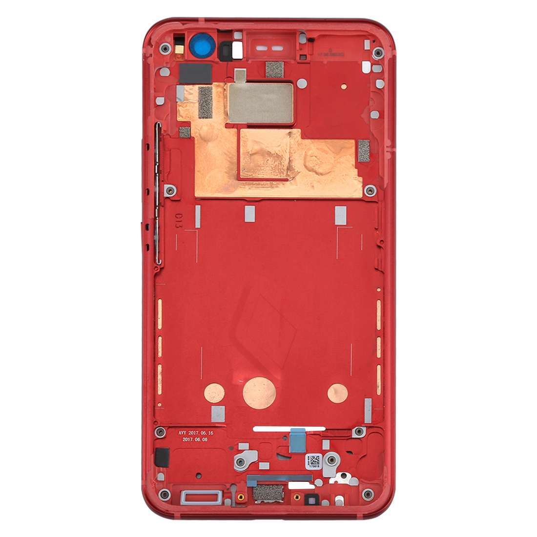 Front Housing LCD Frame Bezel Plate for HTC U11(Red)