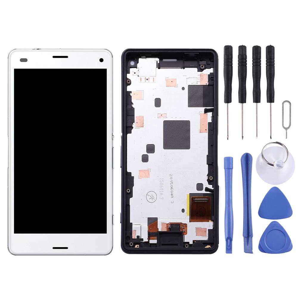 OEM LCD Screen for Sony Xperia Z3 Mini Compact Digitizer Full Assembly with Frame(Black)