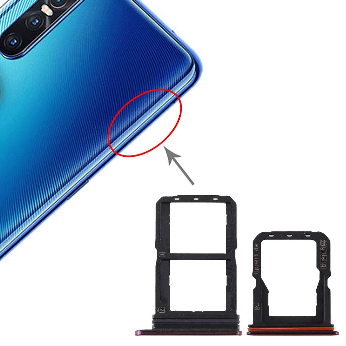 For Vivo S1 Pro SIM Card Tray + SIM Card Tray + Micro SD Card Tray (Blue)
